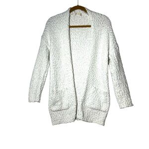 Women’s Altar’d State White Bubble‎ Knit Open Front Cardigan Sweater Size S